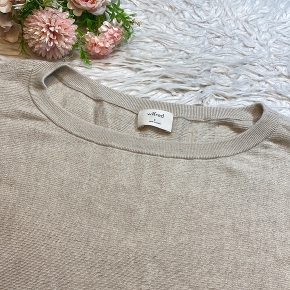 Aritzia Wilfred Cream Baylen Wool Cropped Sweater sz S - Picture 2 of 8